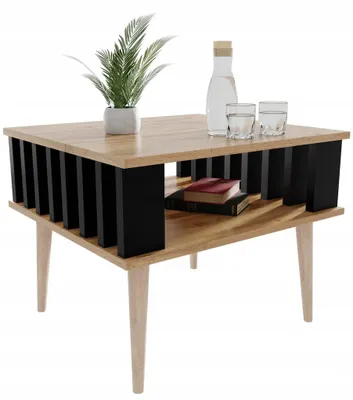 Produktbild von Couchtisch Lamellen Fürs Wohnzimmer Mit Ablage Eiche WOTAN