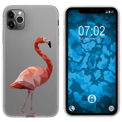 Produktbild von PhoneNatic Case kompatibel mit Apple iPhone 11 Pro Max Silikon-Hülle Vektor Tiere Flamingo M2
