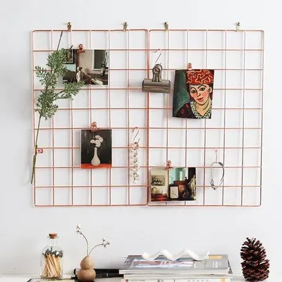 Image de Ensemble de décoration rosé doré - Lot de 2 - Métal - 44 cm x 30 cm