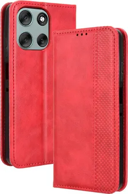 Produktbild von Motorola Moto G56 Hülle - Coverup Vintage Style Klapphülle - Rot