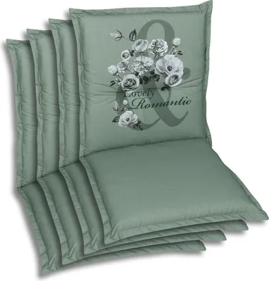 Produktbild von GO-DE Textil, Sesselauflage Niederlehner, 4er Set, Farbe: grün, Maße ca.: 100 cm x 50 cm x 7 cm, Rückenhöhe: 52