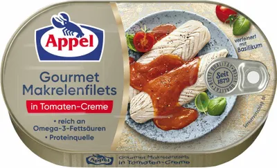 Produktbild von Appel Makrelenfilets in Creme aus sonnengereiften Tomaten 200g