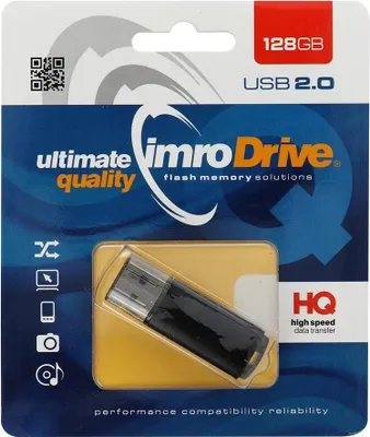 Produktbild von IMRO BLACK/128G USB, 128 GB, USB Typ-A, 2.0, Kappe, Schwarz