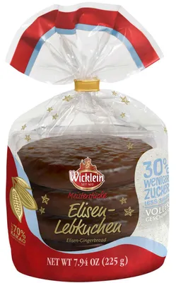 Zdjęcie produktu dla Wicklein Meisterstücke Elisen Gingerbread Chocolate Less Sugar 225g