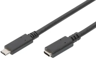Image de DIGITUS USB 2.0 Verlängerungskabel Typ C -C  St/Bu 1.5m,  sw