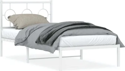 Produktbild von CLORIS Bettgestell mit Kopfteil Metall Weiß 90x200 cm 2024