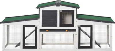Produktbild von Pawhut PawHut králíkárna - 2 úrovně - bílá - 204L x 45W x 80H cm