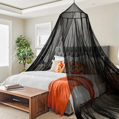 Produktbild von Famanu Moskitonetz für Betten - 65 x 250 x 1250 cm - Schwarz