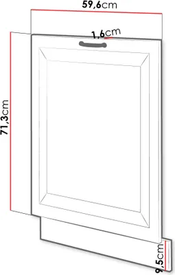 Immagine prodotto di Anta per mobile cucina FRYZIA - 713x596 mm, bianco