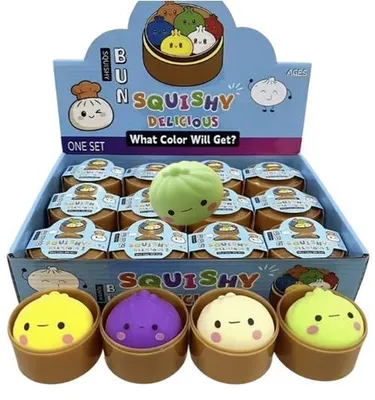 Produktbild von Jonotoys Squishy Spielzeug Steamed Dumpling Glitzer Stressball 5cm