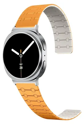 Obrázek produktu pro Pro Samsung Galaxy Watch 8 / 8 Classic Dvoubarevný silikonový magnetický řemínek Orange