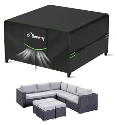 Produktbild von Gartenmöbel Abdeckung Wasserdicht 250x250x92cm, Schutzhülle Abdeckplane 420D Oxford, Anti-UV, Winterfest Schwarz