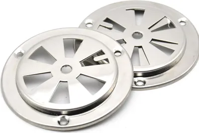 Produktbild von 2er Set Edelstahl Lüftungsgitter, 94mm lüftungsgitter rund, verstellbar, Ofen Zubehör für Gasofen, Grillparty, Hühnerstall