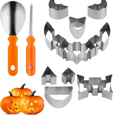 Obrázek produktu pro INF 12dílná sada nástrojů na vyřezávání dýní na Halloween - nerezová ocel