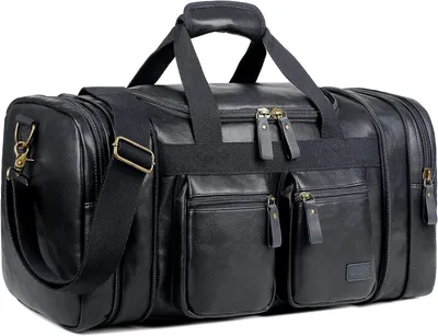 Image de Sac de voyage HB-21, modèle duffle, pour hommes et femmes, couleur noire