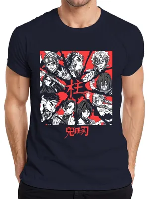 Produktbild von Demon Slayer Kimetsu no Yaiba Hashira Anime Geschenk Vintage Herren T-Shirt, Navy, L