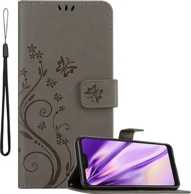 Produktbild von Cadorabo Hülle für Xiaomi RedMi NOTE 6 PRO Schutz Hülle in Grau Schutzhülle Handy Hülle Etui Case Blumen Flower