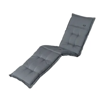 Produktbild von Madison Liegekissen 60x200 cm Rib grau, bequemes Gartenkissen mit verstellbarem Band und Knöpfen, ideal für Liegen