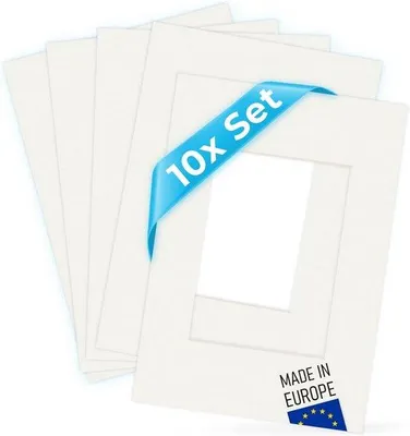 Productafbeelding van 10 Passepartouts zwart 21 x 30 cm voor foto's 13 x 18 cm