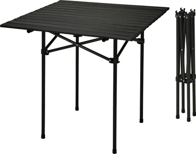 Produktbild von 3.09 Camping Rolltisch mit Tragetasche - ca. 70 x 70 x 69 cm - Campingtisch rollbar in schwarz