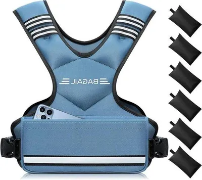 Produktbild von Gewichtsweste – Fitness – Krafttraining – Verstellbare Gewichtstaschen – 4-35 lbs – Blau