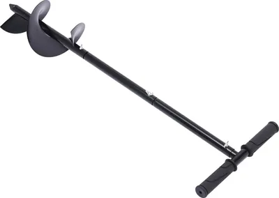 Image de Tarière manuelle - Tarière pour poteaux - Diamètre 15 cm - Poignée 30 cm - Acier - 2 kg - Noir