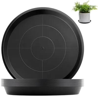 Immagine prodotto di Sottovaso per piante rotondo - Nero - 14 cm - Set da 10 pezzi - Per interni ed esterni