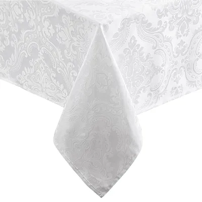 Damast Tafelkleid, Polyester, Weiß, 152,4 x 213,4 cm