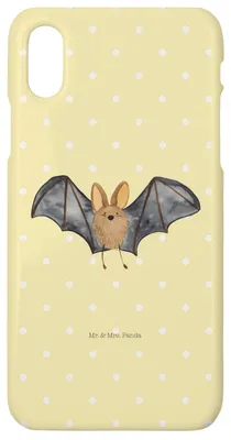 Produktbild von Mr. & Mrs. Panda Iphone 10 Handyhülle Fledermaus Flügel - Gelb Pastell - Geschenk, Lustige Sprüche, Handy, Cover, X, Hülle