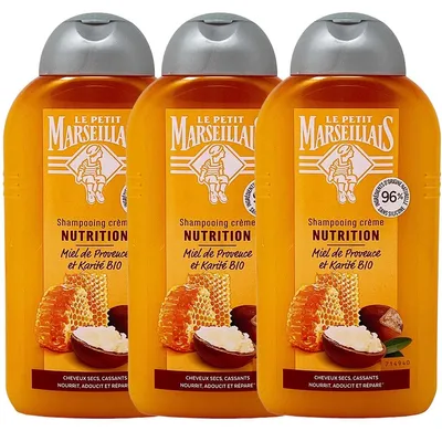 Produktbild von Le Petit Marseillais Shampoo Shea & Honig 3x250ml – Feuchtigkeit für trockenes Haar