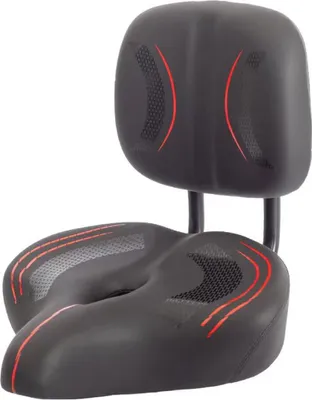 Produktbild von Breiter Fahrradsitz mit Rückenlehne aus Leder, Komfortabel für Rennrad & Heimtrainer