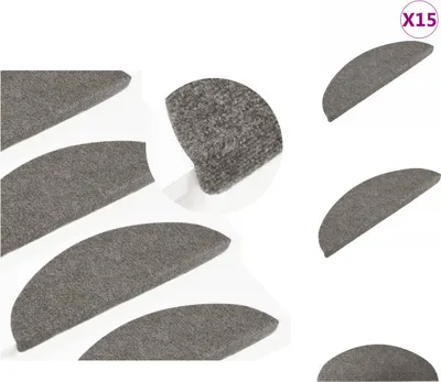 Image de vidaXL Tapis d'escalier Autoadhésif 15 pcs. 56x17x3 cm Gris - Tapis d'escalier