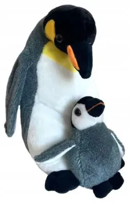 Image de Beppe Peluche Pingouin avec bébé 25 cm Doux