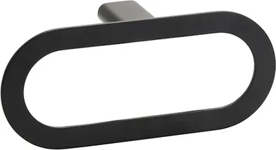 Produktbild von BORGANIC BLACK Handtuchring Edelstahl Schwarz 59x250x110 mm für Bad & Küche >> zum Bohren