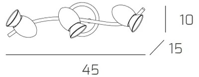 Immagine prodotto di Applique Moderna Two Penny Metallo Nichel Satinato 3 Luci Gu10