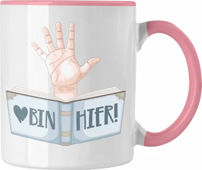 Produktbild von Trendation - Lesen Tasse Geschenk Leseratte Bücherwurm Buch (Rosa)
