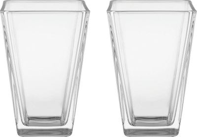 2er Set Glasvase für Blumen Blumenvase Glasblumenvase Tischvase Dekovase Klarglasvase Deko-Vase aus Glas Wohnzimmer Dekorative Vase 16x10cm 850ml
