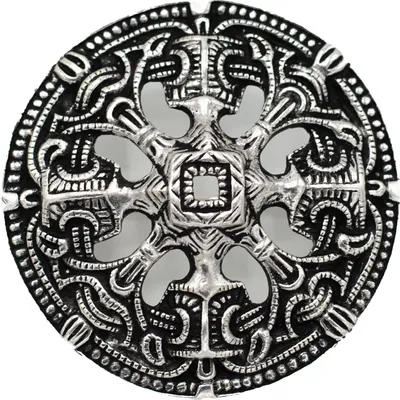 Produktbild von Wikinger Scheibenfibel Troendelag im Borrestil silber