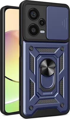 Produktbild von Hülle für Xiaomi Redmi Note 12 Pro+ mit Ring Ständer Halter Dia Kameraschutz TPU PC Hybrid Handyhülle Blau