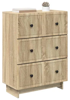 Image de vidaXL Commode en chêne Sonoma 66 x 34,5 x 90 cm en bois d'ingénierie