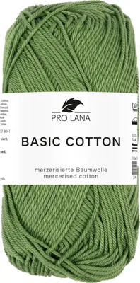 Produktbild von Pro Lana BASIC Baumwolle Baumwollgarn 50 g ideal für Kleidung, Spielzeug & Accessoires 125 m Farbe 275 - moos