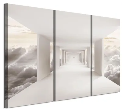 Image de Ensemble de 3 tableaux décoratifs LUMASOUL pour salon, effet 3D, dimensions 90x60 cm. Ensemble de 3 tableaux sur toile, idéal pour chambre, couloir, bureau et cuisine