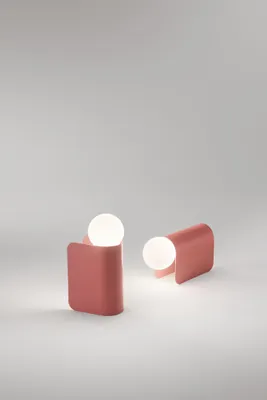 Produktbild von Nachttischlampe Aluminium Glas 15 cm Ziegelrot Weiß G9 Kugel Schirm Modern
