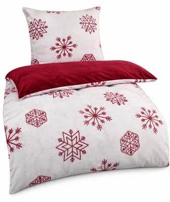 Produktbild von Bettwäsche Cashmere Touch Bordeaux 2 teilig kuschlig weich 135x200 80x80 cm Reißverschluss