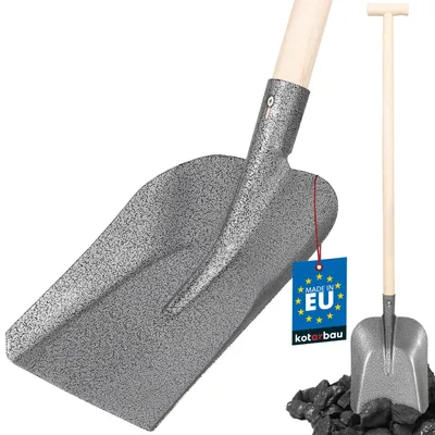 Produktbild von KOTARBAU® Robuste Schaufel 285 x 230 mm Gartenschaufel für 38 mm Stieldurchmesser Stahlschaufel zum Aufnehmen von Schüttgut MIT HOLZSTIEL