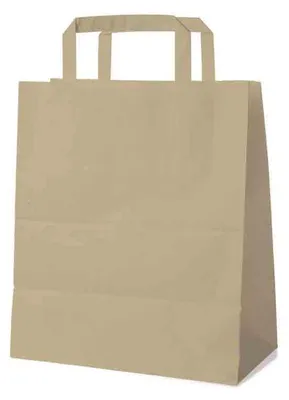 Produktbild von 250 Papiertragetaschen braun 22 + 10 x 28 cm – Einkaufstaschen mit Innenhenkel