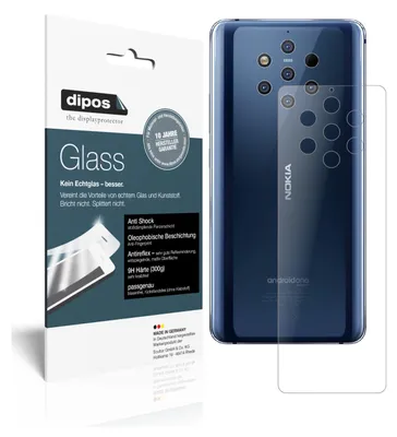 Produktbild von 2x Schutzfolie für Nokia 9 PureView Rückseite matt - Anti-Shock 9H Folie dipos
