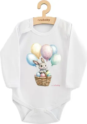 Zdjęcie produktu dla Body niemowlęce z nadrukiem New Baby Bunny z balonikami, rozmiar 62 (3-6m)