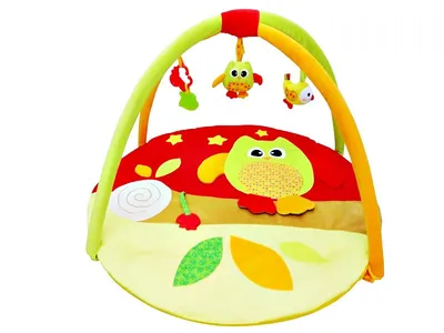 Produktbild von Rappa 141186 Kuschelige Krabbeldecke Spieldecke"Eule" mit Spielbogen