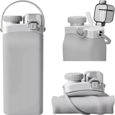Produktbild von Faltbare Flexible Trinkflasche 600ml Wasserflasche Sportflasche für Sport Yoga